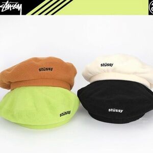 Stüssy Bistrol Polar Fleece Beret Camel Brown Tan – Rare Streetwear Hat Unisex